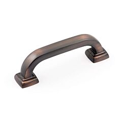 Transitional Metal Pull 3" (76mm) Center to Center, Overall Length 3-3/4" (96mm) Brushed Oil-Rubbed Bronze Cabinet Pull/Handle
