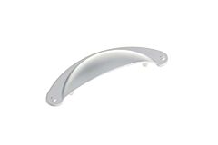 Traditional Metal Pull 3" (76mm) Center To Center, Overall length 4-7/8" (125mm) Satin Nickel Cabinet Pull / Handle