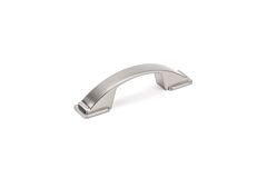 Transitional Metal Pull 3" (76mm) Center to Center, Overall Length 4-11/32" (110.5mm) Brushed Nickel Cabinet Pull/Handle