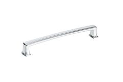 Transitional Metal Pull 7-9/16" (192mm) Center To Center, Overall length 8-1/8" (206mm) Chrome Cabinet Pull / Handle