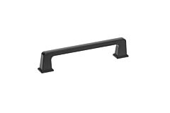 Transitional Metal Pull 5-1/16" (128mm) Center To Center, Overall length 6-7/32" Flat Black Cabinet Pull / Handle