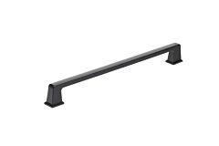 Transitional Metal Pull 12" (305mm) Center To Center, Overall length 13-7/8" Flat Black Cabinet Pull / Handle