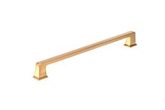 Transitional Beveled Edge 12-5/8" (320mm) Center to Center, Length 13-5/16" (338mm) Aurum Brushed Gold Metal Appliance Pull/Handle