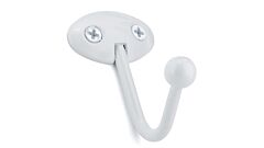 Via Utility Metal Hook 2-15/32" (63mm) in White, ROKH29863WH