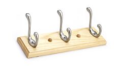 Rok Utility Hook Rack 2-31/32" (76mm) in Maple and Brushed Nickel, ROKH281276MPLBN