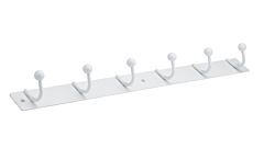 Rok Utility Hook Rack 1-23/32" (43.5mm) in White, ROKH96144WH