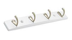 Rok Utility Hook Rack 1-25/32" (45.5mm) in Flat Nickel and White, ROKH43346FNWH
