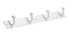 Rok Utility Hook Rack 1-11/16" (43mm) in White, ROKH46143WH
