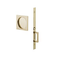 Emtek Passage Square Pocket Door Mortise Lock in Satin Brass