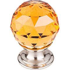 Top Knobs Amber Crystal Knob Contemporary Style Brushed Satin Nickel Knob, 1-1/8 Inch Diameter