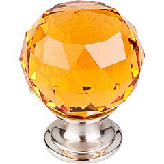 Top Knobs Amber Crystal Knob Contemporary Style Brushed Satin Nickel Knob, 1-3/8 Inch Diameter 