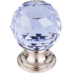 Top Knobs Light Blue Crystal Knob Contemporary Style Brushed Satin Nickel Knob, 1-1/8 Inch Diameter 
