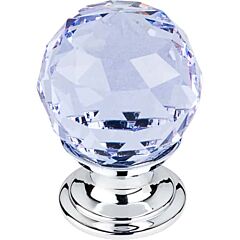 Top Knobs Light Blue Crystal Knob Contemporary Style Polished Chrome Knob, 1-1/8 Inch Diameter