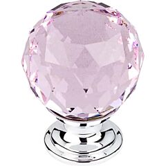 Top Knobs Pink Crystal Knob Contemporary Style Polished Chrome Knob, 1-3/8 Inch Diameter