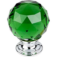 Top Knobs Green Crystal Knob Contemporary Style Polished Chrome Knob, 1-3/8 Inch Diameter