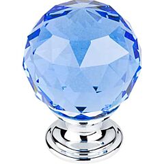 Top Knobs Blue Crystal Knob Contemporary Style Polished Chrome Knob, 1-3/8 Inch Diameter