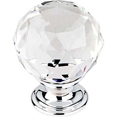 Top Knobs Clear Crystal Knob Contemporary Style Polished Chrome Knob, 1-3/8 Inch Diameter