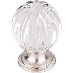 Top Knobs Clear Melon Crystal Knob Contemporary Style Brushed Satin Nickel Knob, 1-1/8 Inch Diameter