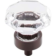 Top Knobs Clear Octagon Crystal Knob Contemporary Style Oil Rubbed Bronze Knob, 1-3/8 Inch Diameter 
