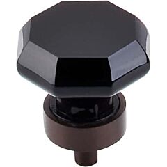 Top Knobs Black Octagon Crystal Knob Contemporary Style Oil Rubbed Bronze Knob, 1-3/8 Inch Diameter