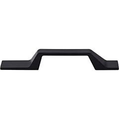 Top Knobs Modern Metro Asymmetrical Pull Contemporary Style 3-1/2 Inch (89mm) Center to Center, Overall Length 6-5/8" Flat Black Cabinet Hardware Pull / Handle 