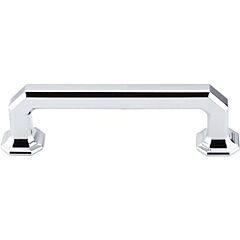 Top Knobs Emerald Pull Contemporary, Traditional, Transitional Style 3-3/4 Inch (96mm) Center to Center, Overall Length 4-11/16" Polished Chrome Cabinet Hardware Pull / Handle 