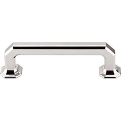 Top Knobs Emerald Pull Contemporary, Traditional, Transitional Style 3-3/4 Inch (96mm) Center to Center, Overall Length 4-11/16" Polished Nickel Cabinet Hardware Pull / Handle 