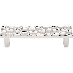 Top Knobs Cobblestone Pull Contemporary, Old World, Rustic Style 3-3/4 Inch (96mm) Center to Center, Overall Length 4-5/8" Polished Nickel Cabinet Hardware Pull / Handle 