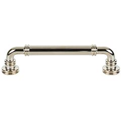 Top Knobs Cranford Pull 5-1/16" (128mm) Center to Center, 5-15/16" (151mm) Overall Length,  Polished Nickel Cabinet Hardware Pull / Handle