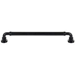 Top Knobs Cranford Pull 8-13/16" (224mm) Center to Center, 9-11/16" (246mm) Overall Length,  Flat Black Cabinet Hardware Pull / Handle