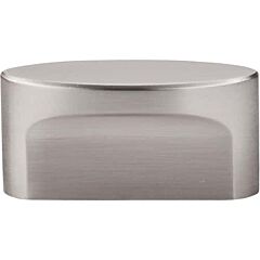 Top Knobs Oval Slot Knob Medium Contemporary Style Brushed Satin Nickel Knob, 5/8 Inch Diameter