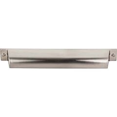 Top Knobs Channing Cup Pull Contemporary, Transitional Style 7-Inch (178mm) Center to Center, Overall Length 8-1/2" Brushed Satin Nickel Cabinet Hardware Pull / Handle 