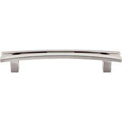 Top Knobs Flared Pull Contemporary Style 5-Inch (127mm) Center to Center, Overall Length 6-1/2" Brushed Satin Nickel Cabinet Hardware Pull / Handle 