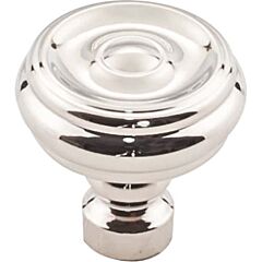 Top Knobs Brixton Button Knob Contemporary, Transitional Style Polished Nickel Knob, 1-1/4 Inch Diameter