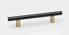 Alno Creations Vita Bella Cabinet Pull/Handle 4" (102mm) Center to Center, Overall Length 5-31/32" in Champagne/Matte Black