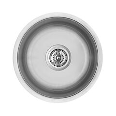 Karran U Series 14-1/2” x 14-1/2” x 6-1/2” Undermount Single Bowl, Stainless Steel Bar/Prep Sink