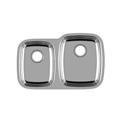 Valor 32-1/8” x 20-5/8” x 9” Stainless Steel Under-mount 40/60 Dual Bowl Kitchen Sink
