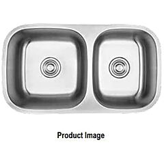 Valor 32-1/8” x 18” x 9” Under-mount 18 Gauge Stainless Steel 60/40 Dual Bowl Kitchen Sink
