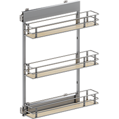 Vauth Sagel 4.09" 2-Tier Scalea Platinum Line Base Cabinet Organizer with Soft-Closing, Maple, 30.5" High