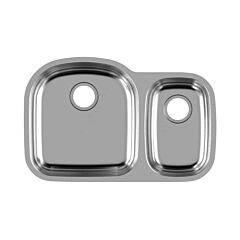 Valor 31-1/2” x 20-1/2” x 9” Under-mount 18 Gauge Stainless Steel 70/30 Dual Bowl Kitchen Sink