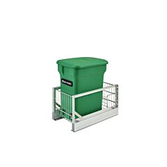Aluminum Pullout Green Compost Bin, 10-13/16 X 18 X 18-1/16 in