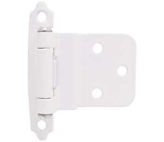 3/8in (10 mm) Inset Self-Closing, Exposed, Face Mount White Hinge - 2 Pack