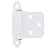 Variable Overlay Self-Closing, Exposed, Face Mount White Hinge - 2 Pack