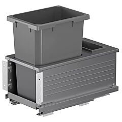 Vauth Sagel 35 Qt Single Bin, Bottom Mount Planero Waste Container Pullout with Soft-Closing, Gray