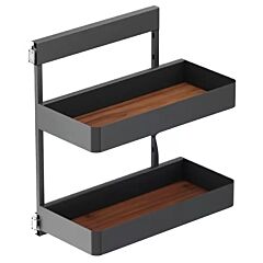 Vauth Sagel 10.05" 2-Tier Planero Base Cabinet Organizer with Soft-Closing for 12" Cabinet Opening, Walnut, 30.5" High