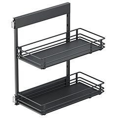 Vauth Sagel 10.05" 2-Tier Scalea Base Cabinet Organizer with Soft-Closing, Carbon Steel Gray, 20.5" High