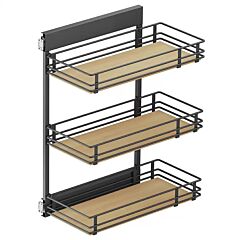 Vauth Sagel 10.05" 3-Tier Scalea Base Cabinet Organizer with Soft-Closing for 12" Cabinet Opening, Maple, 30.5" High