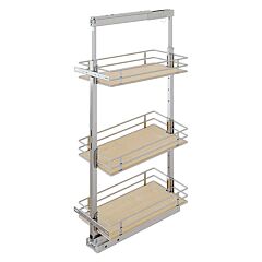 Vauth Sagel 17.50" x 47.25" 3-Shelf Scalea Pantry Pull-Out with Soft-Closing, Maple