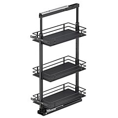 Vauth Sagel 20.47" x 47.25" 3-Shelf Scalea Pullout Pantry with PAM and Soft-Closing, Carbon Steel Gray