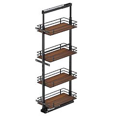 Vauth Sagel 20.47" x 57" 4-Shelf Scalea Pullout Pantry with PAM and Soft-Closing, Walnut